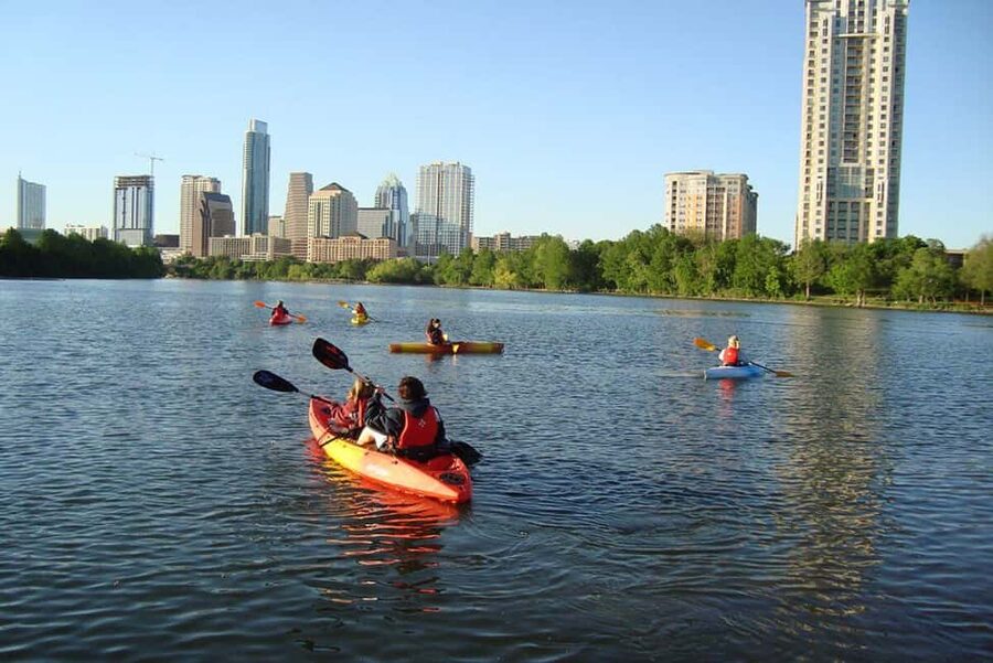 Austin: Kayak and Canoe Rental on Lady Bird Lake - The downtown skyline from the lake