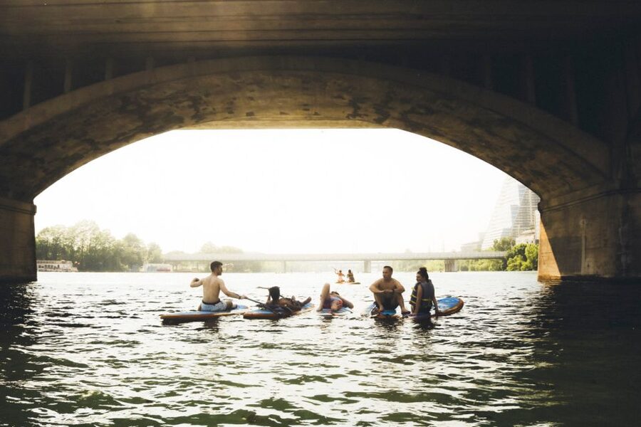 Austin: Lady Bird Lake Stand-Up Paddleboard Rental - Learning to stand, steer, and share the water