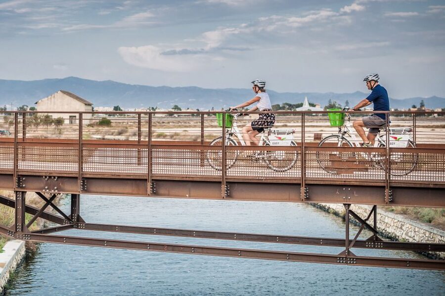 Cagliari E-Bike Tour: Canals & Flamingos at Molentargius - Across the lagoon toward Poetto Beach