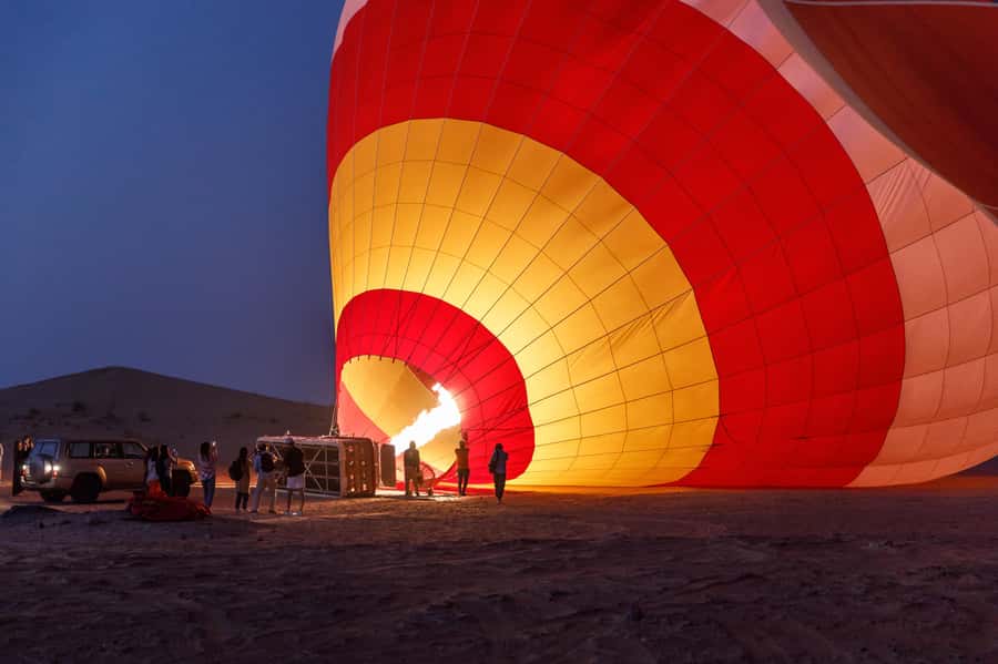 Dubai: Hot Air Balloon Ride & Falcon Show Over the Desert - Before dawn, Dubai gives way to the desert