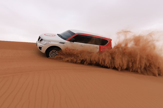 High Red Dunes with Camel Ride, Sandboarding, Falcon Show and VIP BBQ Dinner - Red dunes, sunset, and a full evening in the desert